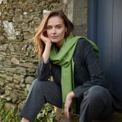 Merino Luxury Wool Scarf Solid Avocado Green image