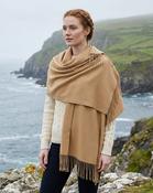 Large Merino Wool Scarf Camel image