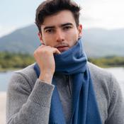Merino Luxury Wool Scarf Denim Blue image