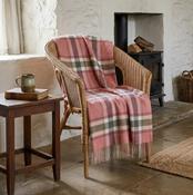 Lambswool Throw Pink Beige Loden Guard Check image