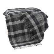 Large Irish Picnic Blanket Grey Graphite Plaid