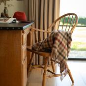 Large Irish Picnic Blanket Beige Rust Red Small Block image