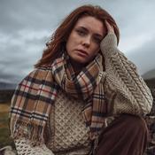 Merino Luxury Wool Scarf Classic Camel Tartan image