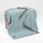 Merino Wool Cashmere Throw Duck Egg Herringbone image