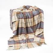 Merino Wool Cashmere Throw Grey Mustard Plaid image