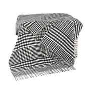 Merino Wool Cashmere Throw Black White Glen Check image