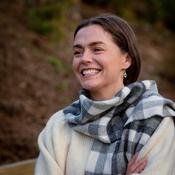 Irish Wool Scarf Long Snow Grey Charcoal Check image