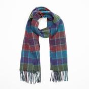 Irish Wool Scarf Short Teal Red Purple Check image