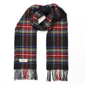 Irish Wool Scarf Short Black Stewart Tartan image