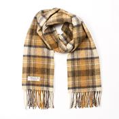 Irish Wool Scarf Short Beige Orange Check image