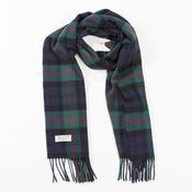 Irish Wool Scarf Medium Navy, Red and Bottle Green Check image