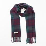 Irish Wool Scarf Medium Burgundy and Green Lindsay Tartan image