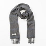 Irish Wool Scarf Medium Light Grey Charcoal Stripe image