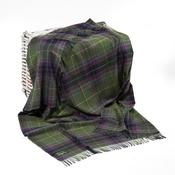 Lambswool Throw Green Navy Purple Plaid image