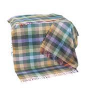Lambswool Throw Navy Grey Blue Check image