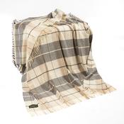 Lambswool Throw Cream and Brown Tartan Mix image