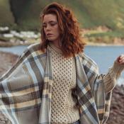 Lambswool Cape Sky Beige Guard Check