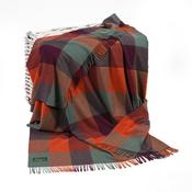 Lambswool Throw Orange Maroon Sea Green Block image