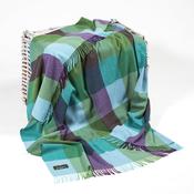 Lambswool Throw Green Blue Marine Block image