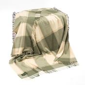 Lambswool Throw Green and Cream Check image