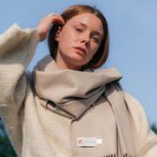 Oversized Merino Scarf Solid Sand image