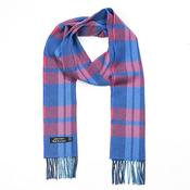 Irish Cashmere Wool Scarf Blue Pink Plaid image