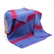 Mohair Throw Blue Maroon Check image
