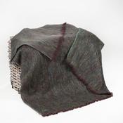 Mohair Throw Dark Purple &amp;amp; Green Plain image