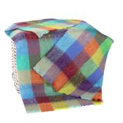 Mohair Throw Purple Green Poppy Block image