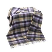 Large Irish Picnic Blanket Purple Mix Charcoal Berry Box Plaid image
