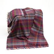 Large Irish Picnic Blanket Raspberry Navy Orange and Pink Plaid image