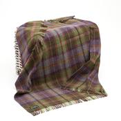 Large Irish Picnic Blanket Green and Purple Mix Tartan image