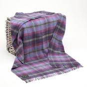 Large Irish Picnic Blanket Purple Pink and Green Tartan image