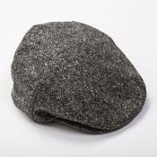 Irish Tweed Cap Black White Donegal Tweed image
