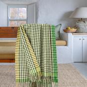 Lambswool Throw Cream Green Small Block