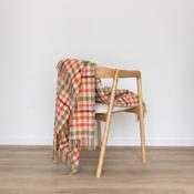 Lambswool Throw Grey Rust Peach Check image