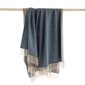 Wool Angora Throw Blue Beige image
