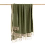 Wool Angora Throw Green Beige image