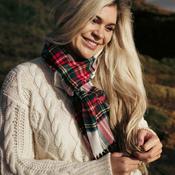 Merino Luxury Wool Scarf Dress Stewart Tartan image