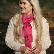 Merino Luxury Wool Scarf Pink Red Purple Check image