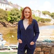 Aran Long Line Cardigan - Merino Atlantic