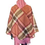 Lambswool Cape Pink Beige Loden Guard Check