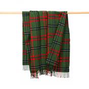 Lambswool Throw Green Red Navy Blue Check image