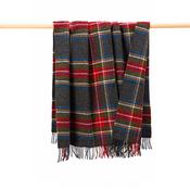 Large Irish Picnic Blanket Grey Red Stewart Plaid image