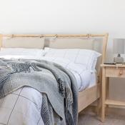 Merino Wool Cashmere Throw Grey Silver Border Check