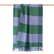 Merino Wool Cashmere Throw Green Lavender Block Check image