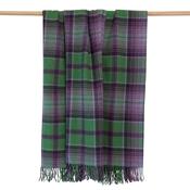 Lambswool Throw Green Heather Purple Lavender Plaid