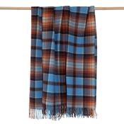 Lambswool Throw Blue Rust Navy Cream Plaid