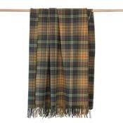 Lambswool Throw Greens Gold Fuchsia Cream Plaid