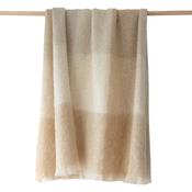 Mohair Throw Honeycomb Cream Stone Mix Diffused Stripe